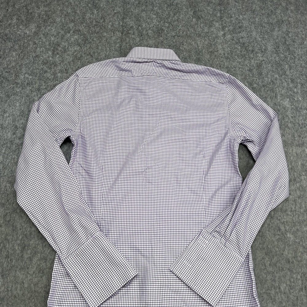 Charles Tyrwhitt Shirt Mens 15.5 34/35 Purple Check Extra‎ Slim Non Iron French - Picture 12 of 15